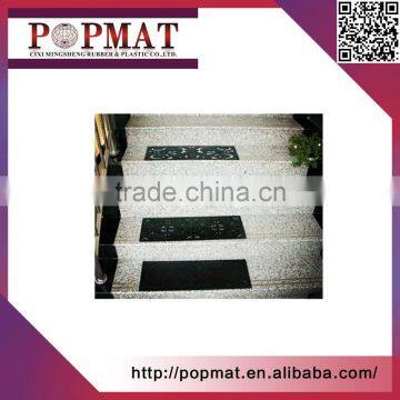 Set of 4 Elegant Outdoor Black Scrollwork Rubber Non Slip Stair Treads Mat photo-3