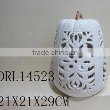 Hollow Pumpkin Ceramic Lantern Festival Holloween Decorations photo-2