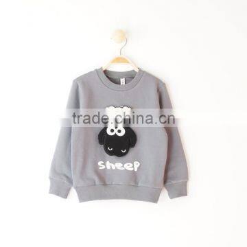 custom flocking printing kids sweatshirt without hood