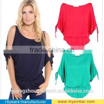 New Women Fashion Casual Off-Shoulder Loose Bandage Sexy Prom Party Tops T-shirt