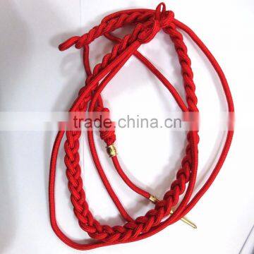 Military uniform red silk shoulder cord