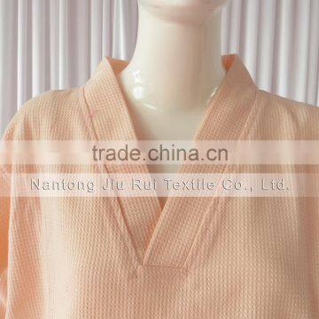 95% Cotton 4 Solid Colors Man and Women Short Sleeve Pyjamas Soft Sweat Steaming Clothes Spring and Summer Waffle Sleepwear photo-3