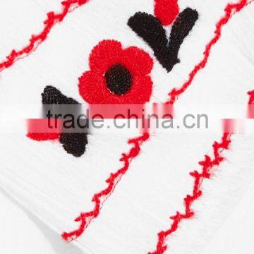 Latest Boho Clothing Mexican Off-The-Shoulder Embroidered Cotton Mini Dress Design For Ladies Machine Embroidery HSD5855 photo-6