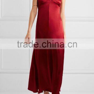 Slip-Style Sexy Nighty Silk Maxi Dresses Ladies Night Long Evening Party Wear Gown 2016 HSD5806 photo-3