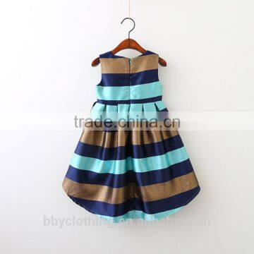 Kids Clothing Colorful Girl Party Dress Shiny Satin Appliqued Printing Dress photo-3