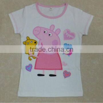 children cotton t-shirt , High Quality combed cotton girls short sleeve printed t-shirts