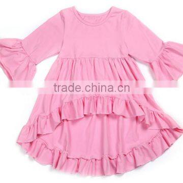 Wholesale baby cotton blouse boutique children cotton ruffle top kids autumn& fall clothes