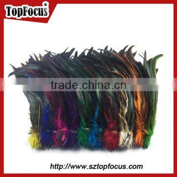 Wholesale colourful long saddle hackle grizzly rooster feathers for sale