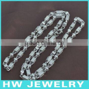 Bullet Chain, 36inch, Bling Bling Jewelry Necklace, Hip Hop Men Necklace,, Ice Out Jewelry,HWNE90317 photo-3