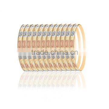 Laser Cut 6 MM Three Tone Plated Veni Bangles