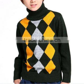 wholesale turtleneck boys kids winter agryle intarsia sweater