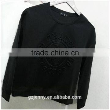 Girls Pullover Plain White No Hood Embossed Sweatshirt photo-3