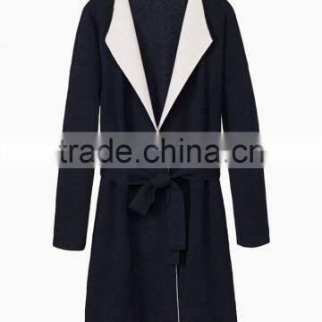 Woven Women Winter Long Cashmere Wool Coat