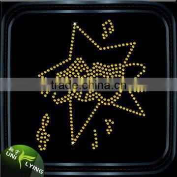 Fashion Two Smile Stars Heat Hot Fix Rhinestone Transfer Motif photo-6