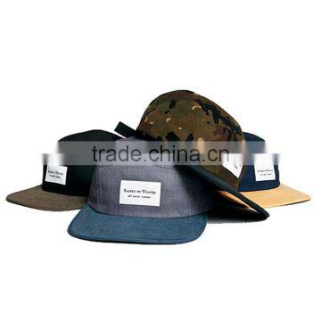 Leather Strap Flat Brim Custom 5 Panel Hat and Cap photo-2