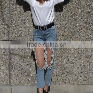4874 Runwaylover Hot Sale Ladies Hole Sexy Jeans