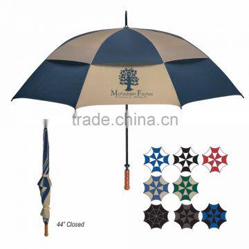 68" Arc Vented, Windproof Umbrella - manual opening, 44" long, ligtweight, less conducive to lightning and comes with your logo