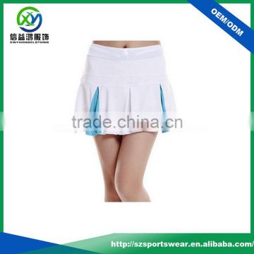 92% polyester 8% spandex Elastic waistband contrast color sports skirt/golf skirt