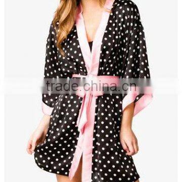 sexy ladies polka dot sleep robe sexy sleepwear 2013 new design long gown nightwear dress robe ladies night dresses sleepwear