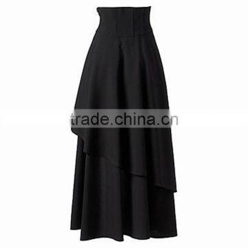 Front Short and Long Back Plain Dyed Women Skirt Dress photo-2