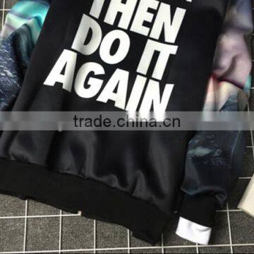 Printed Black Baseball Jacket Mens Outer Jacket photo-3