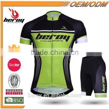 BEROY 2016 sublimation printing cycling shirt and bottom padded cycling shorts suits,high cost performance cycle clothing set