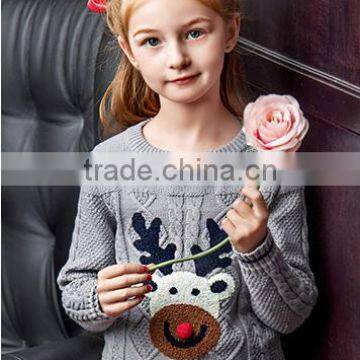 Cheap Clothing Wool Handmade Kids Pullover Sweater of Christmas for Girls photo-3