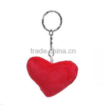 Plush Keychain & Keyring Heart Silver Tone Red Emoji Pattern Carved 10.2cm x 6.1cm