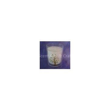 Custom flameless Jasmine Glass Scented Candle, Soy Candles Jar  TS-CC056