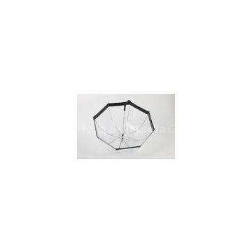Corporate Clear PVC Umbrella Manual Open With Black Printing Edge