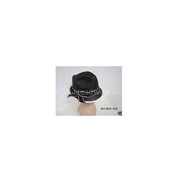 Black Fashion Casual Women Paper Straw Hats With Ribbon Band For Normal Day, Party