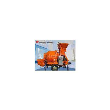 Self loading mobile concrete mixer and pump with hopper , concrete pump with mixer