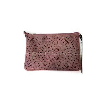 PU Leather Clutch Bag With Punch Design For Ladies