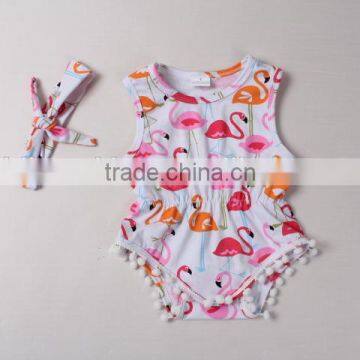 Baby Clothing Wholesale Flamingo Print Sleeveless Childrens Romper Import Baby Romper China photo-2