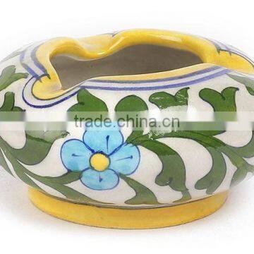 Indian Traditional Vintage Designs Jaipur Blue Pottery Ash Trays Ash Bowls