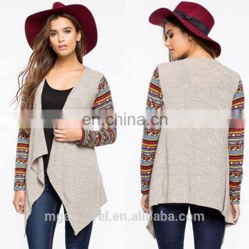 OEM new design ladies open front cardigan printed long sleeves women cardigan wholesale