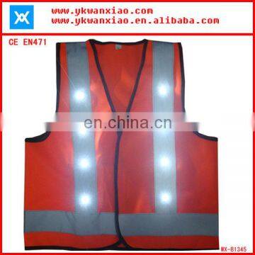 factory custom made light mesh led tubes flashing led lights sport security vest