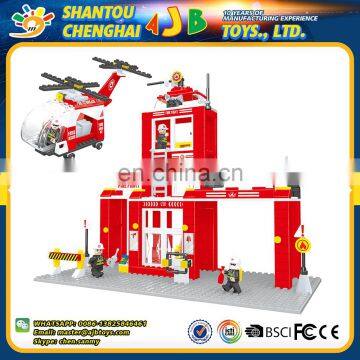 Most popular 505PCS professional design plastic building blocks mini fire truck toy for kids