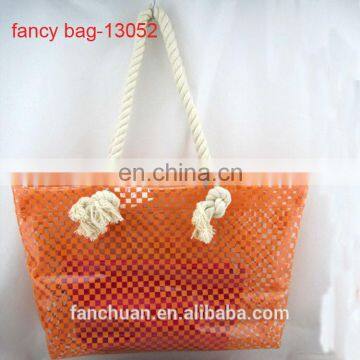 New 2014 High Quality Orange Color PVC Shopping Shoulder Bags