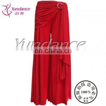 HS-68 Tribal Ballroom Dance Pants Straight Wide Leg Dance Pants Hot-red