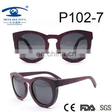 Round Shape Candy Wood Sunglasses