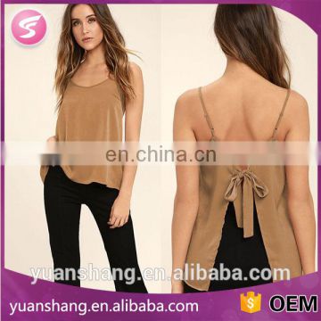 Latest Design Sexy Backless Satin Tops For Women