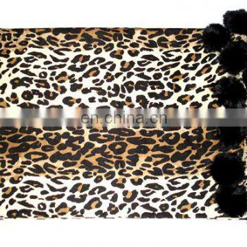 Paiseley Design Shawl With Fur Balls in Mexico photo-4