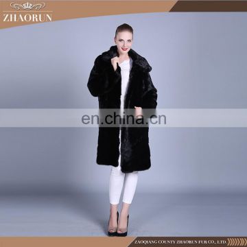 2016 Latest hooded black mink fur coat mink fur hooded coat