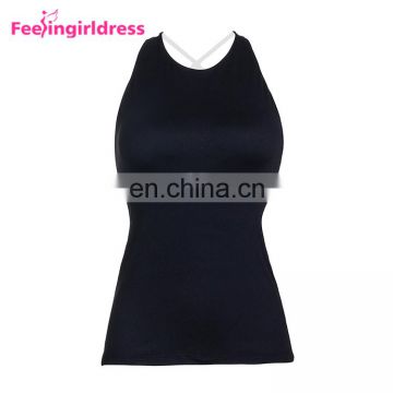 New Design Sport Vest Black Women Hot Yoga Clothing