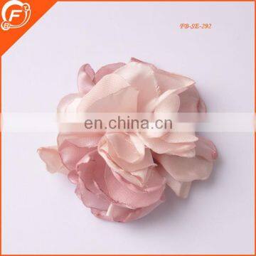 satin fabric pin color fashion chiffon fabric flower for dresses in wholesale