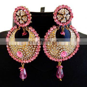 Victorain Earrings -Rhinestone Crystal earrings- Imiation earrings- Victorian jewelry / Earring-Wholesale indian pearl earrings