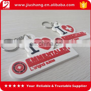 heart shape custom 3d embossed pvc key chain