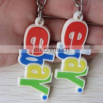 Custom Words Shaped Logo Alphabet Pvc Keychains for Promotion photo-4