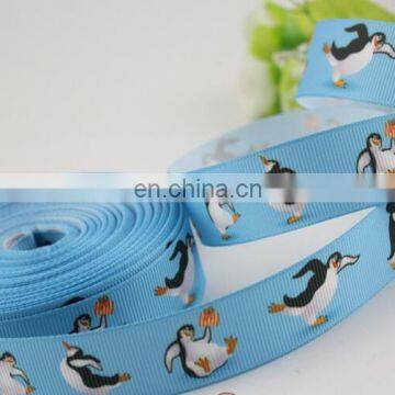 1inch winter penguin pattern grosgrain ribbon, 100yards spool